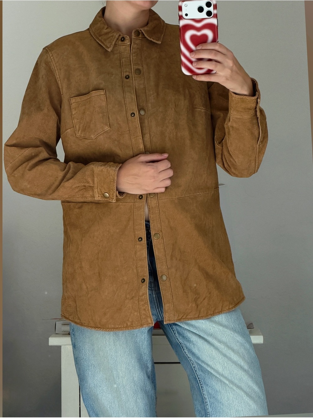 Brown Suede Shirt Jacket